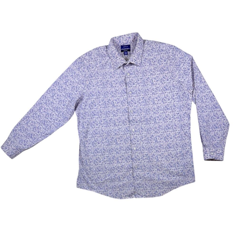 Apt. 9 Premier Flex Men's XL Slim Fit Dress Shirt - Blue Purple Floral
